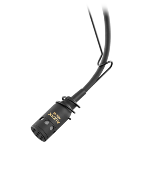 ADX40 CHOIR MIC, MINIATURE HANGING MICROPHONE, CARDIOID , BLACK, ATTACHED 30' SHIELDED CABLE